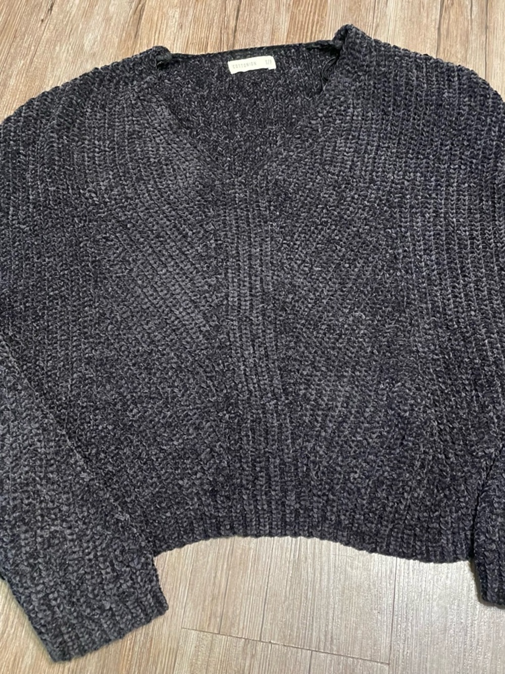 Cotton On Black V-Neck Chunky Knit Sweater